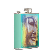 Boeddha-gezicht groen heupfles (Rechts)