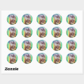 Boeddha-gezicht groen ronde sticker (Vel)