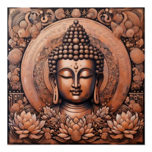 BOEDDHA GEZICHTSSCHILDERIJ #11 PERFECT POSTER (Voorkant)