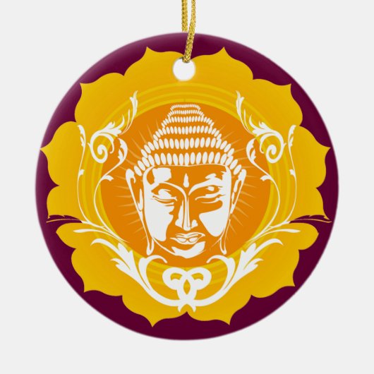Boeddha-gezichtsversiering Keramisch Ornament (Voorkant)