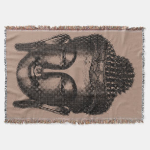 Boeddha glimlach II - halftone zwart + jouw ideeën Deken