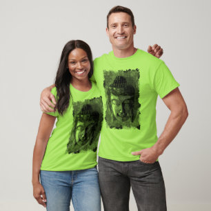 Boeddha glimlach Ik ben halftone zwart, jouw ideeë T-shirt
