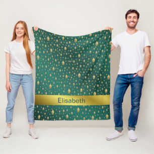 boeddha, gouden + boeddha, Aziatisch patroon, glan Fleece Deken