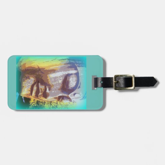 boeddha groen bagagelabel (Voorkant horizontaal)