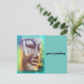 boeddha groen briefkaart (Staand voorkant)