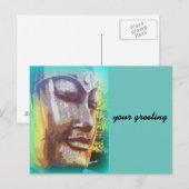boeddha groen briefkaart (Voorkant / Achterkant)