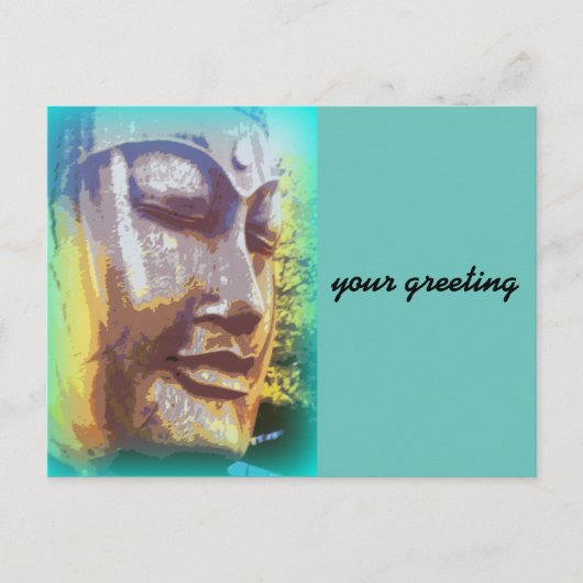 boeddha groen briefkaart (Voorkant)