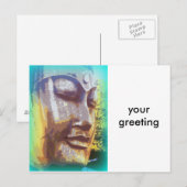 boeddha groen briefkaart (Voorkant / Achterkant)