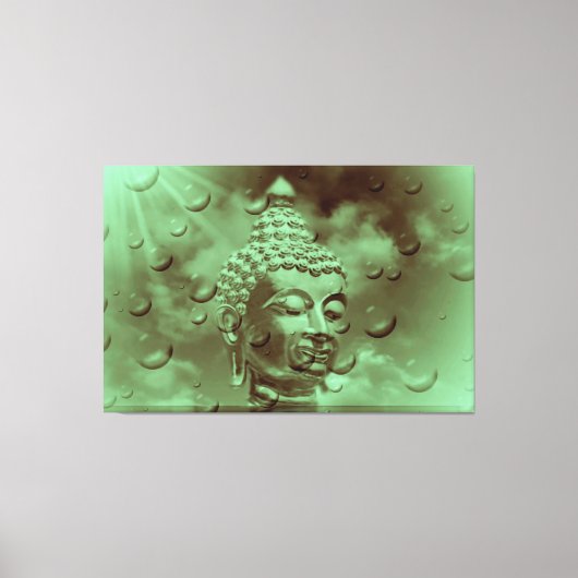 boeddha groen canvas afdruk (Voorkant)