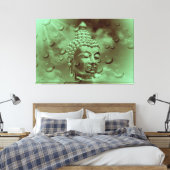 boeddha groen canvas afdruk (Insitu (Slaapkamer))
