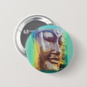 boeddha groen ronde button 5,7 cm (Voorkant /achterkant)