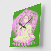 Boeddha - Groene wandklok (Hoek)