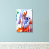 Boeddha hand A-Ok mudra Canvas Afdruk (Insitu (Houten vloer))