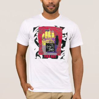 Boeddha Hand - geel op rood T-shirt