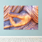 Boeddha hand mudra verpakt canvas afdruk (Insitu (Houten vloer))