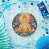 Boeddha, Hart van licht, Feest, Bloemen,  Papieren Bordje (Feest)