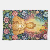 Boeddha, Hart van licht, Keuken, Bloemen, Theedoek (Horizontaal)