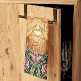 Boeddha, Hart van licht, Keuken, Bloemen,  Theedoek