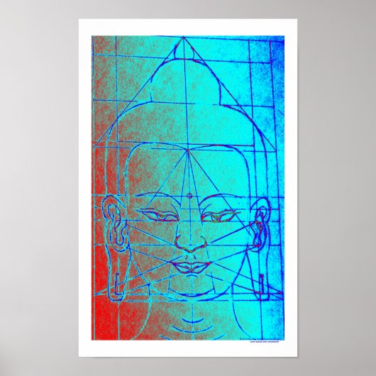 Boeddha Head Sketch Poster (Voorkant)