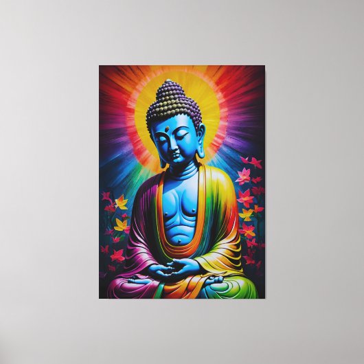 Boeddha heilige stralen van vrede canvas afdruk (Voorkant)