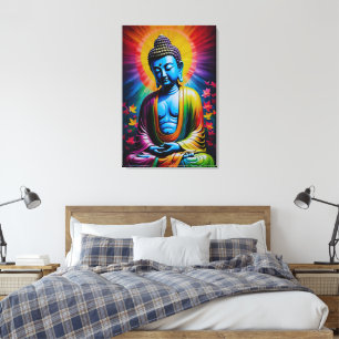 Boeddha Heilige Stralen van Vrede Canvas Afdruk