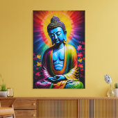 Boeddha Heilige Stralen van Vrede Canvas Afdruk (Insitu (Woonkamer))