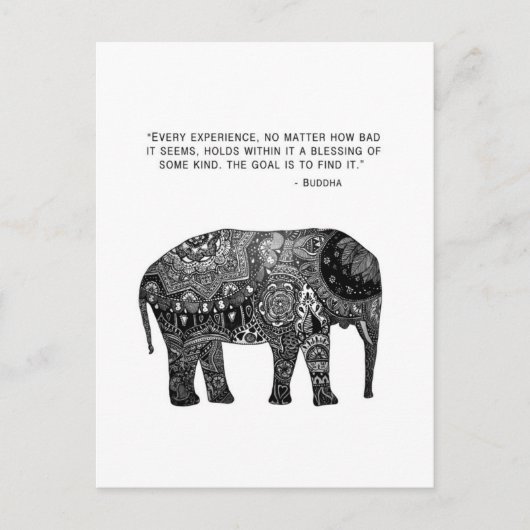 Boeddha Henna Wijsheid Olifant Briefkaart (Voorkant)