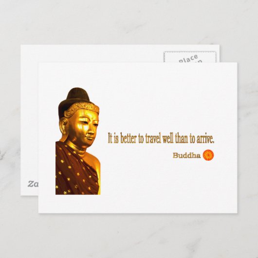 Boeddha: "Het is beter om goed te reizen dan te re Briefkaart (Voorkant / Achterkant)