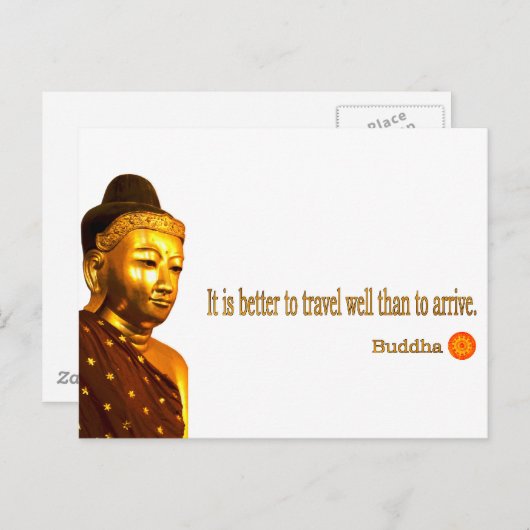 Boeddha: "Het is beter om goed te reizen dan te re Briefkaart (Voorkant / Achterkant)