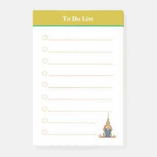 Boeddha hoofd & Gouden Header Takenlijst Gelinieer Post-it® Notes