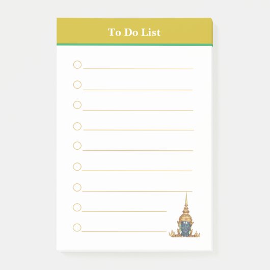 Boeddha hoofd & Gouden header To Do List Gelinieer Post-it® Notes (Voorkant)