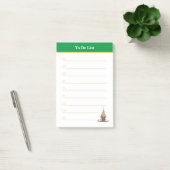 Boeddha hoofd & groene header takenlijst gelinieer post-it® notes (Kantoor)