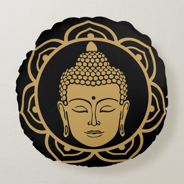 Boeddha hoofd meditatie kussen (Voorkant)