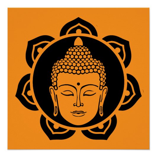 Boeddha hoofd meditatie perfect poster (Voorkant)