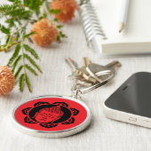 Boeddha hoofd meditatie sieraden sleutelhanger (Zijkant)