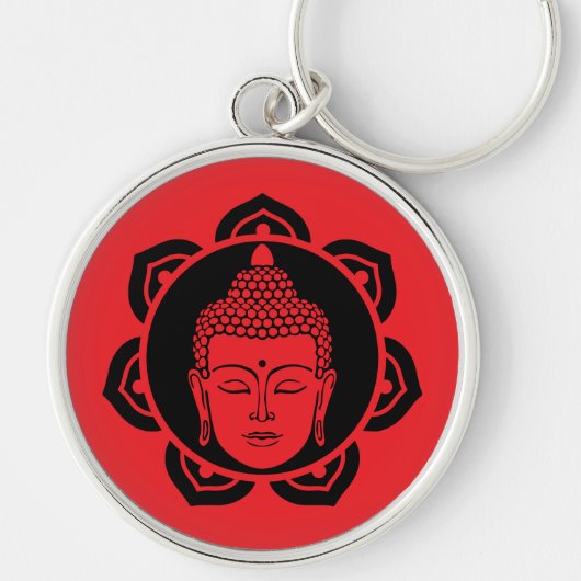 Boeddha hoofd meditatie sieraden sleutelhanger (Voorkant)