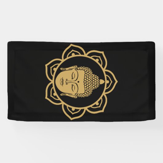 Boeddha hoofd meditatie spandoek (Horizontaal)
