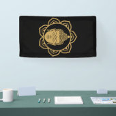 Boeddha hoofd meditatie spandoek (Beurs)