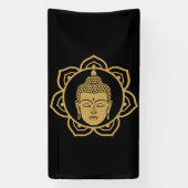 Boeddha hoofd meditatie spandoek (Verticaal)