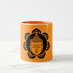 Boeddha hoofd meditatie tweekleurige koffiemok