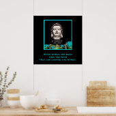 Boeddha-hoofd met inspirerende citaat over vriende poster (Keuken)