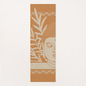 Boeddha hoofd met palm - roest + duif yoga mat (Voorkant)