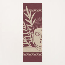 Boeddha-hoofd met palm - wijn + duif yogamat