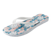Boeddha Hoofd, roze en blauwgroen Teenslippers (Schuin)