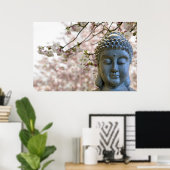 Boeddha Hoofd van het Poster tegen Sakura Cherry B (Thuiskantoor)