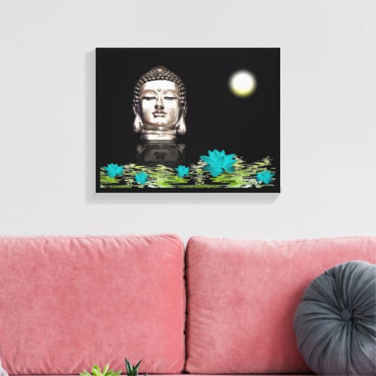 Boeddha Hoofdstandbeeld Canvas Afdruk (Insitu (Woonkamer))