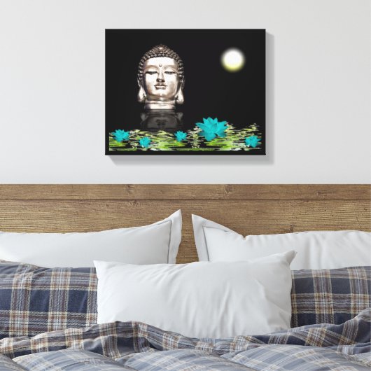 Boeddha Hoofdstandbeeld Canvas Afdruk (Insitu (Slaapkamer))