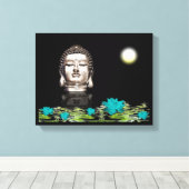 Boeddha Hoofdstandbeeld Canvas Afdruk (Insitu (Houten vloer))