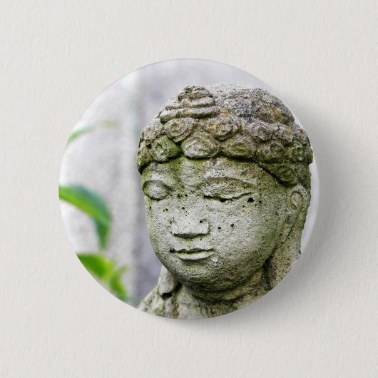 Boeddha-hoofdstandbeeld Ronde Button 5,7 Cm (Voorkant)