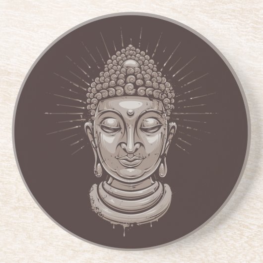 Boeddha Illustration sandstone onderzetter (Voorkant)